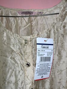 Elegant  golden Floral Print Kurta