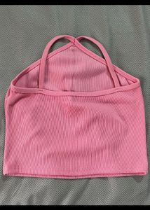 HOT PINK HALTER NECK TANK TOP