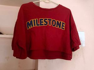 pure cotton maroon t-shirt for women