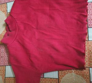 Red High Neck Crop Top