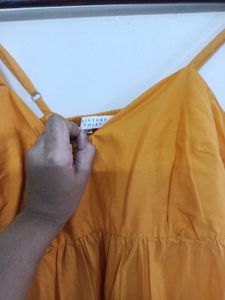Yellow Tiered Mini Dress