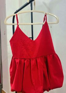 Red Gathered Top