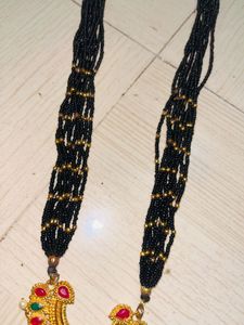 Beaded Black &amp; Gold Necklace