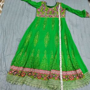 Festive Peacock Green Anarkali Dress ❤️