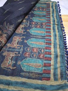 Ajrakh Pichwai Printed Saree For Office Wear