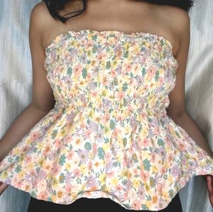 🔥SALE🔥 Floral Strapless Cute Top