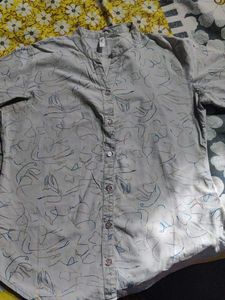 Abstract Print Button-Down Shirt