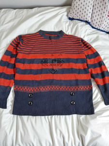 Men Striped Knit Pullover Sweater