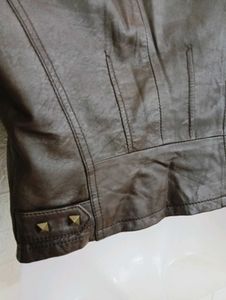 Imported Korean Brown Leather Moto Jacket