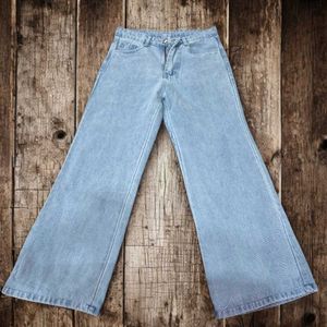 Light Blue High-Waisted Flared Jeans For Women