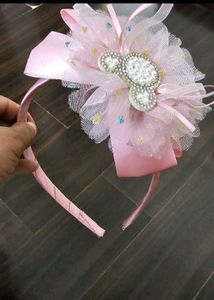 Pink Polka Dot Tulle Party Dress with harband