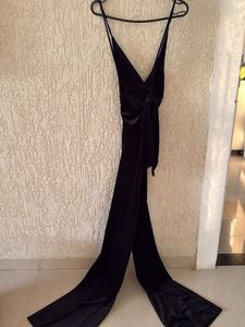 Elegant Black Velvet Jumpsuit shimmer