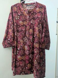 Floral Maroon Coord Set – Kurta &amp; Pants