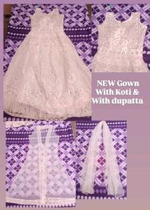 Light Pink Gown with Dupatta & Koti (NEVER UESD)
