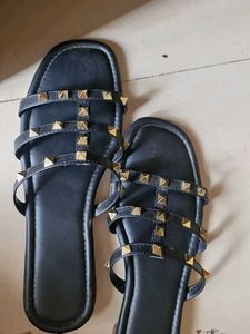 Black Embellished Flats