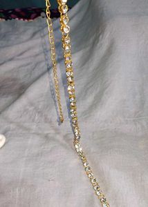 Gold Rhinestone Chain Necklace