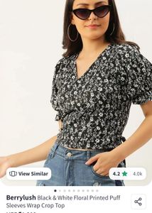 Floral Print Wrap Top