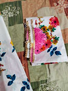 Floral Print Georgette Gown with Dupatta