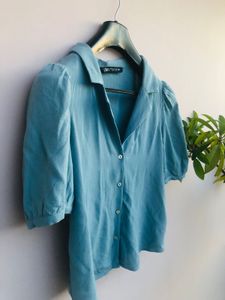 Zara Blue Crop Top