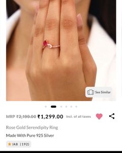 GIVA 925 Silver Rose Gold Zircon Ring For Women