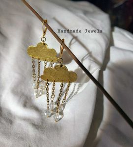🌧Antique Cloud With Raindrops Leverback Earrings
