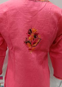 Lakhnavi Hand Embroidery Short Kurti