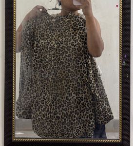 Leopard Print Long Sleeve Blouse
