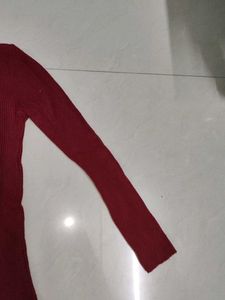 Burgundy V-Neck Top