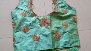 28 Green Silk Lehanga Choli