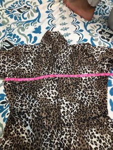 Leopard Print Dress with waist belt