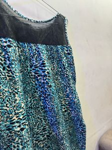 Blue Animal Print Kurti