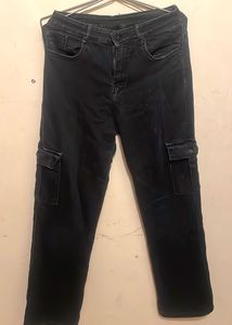 Black Cargo Jeans 6 pockets