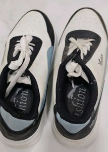 Stylish White &amp; Black Sneakers