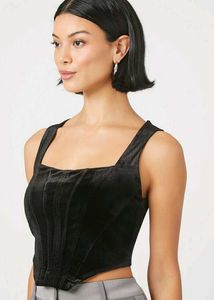 Primark Black Velvet Corset Top