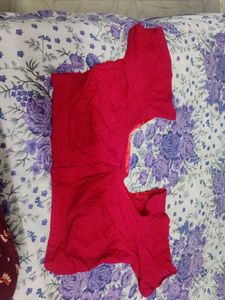 Red Readymade Saree Blouse