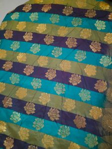 Beautiful Peacock Shaded Multicolored Silk Saree