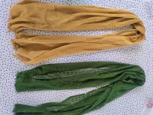 Vintage Scarves - Green &amp; Gold