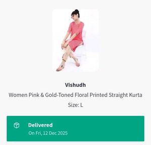 Vishudh Floral Printed Pink Kurta