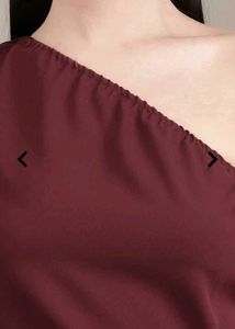 Burgundy One Shoulder Maxi Dress