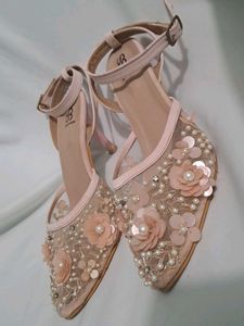 Floral Ankle Strap Heels