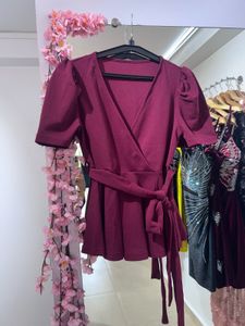Burgundy Wrap Top