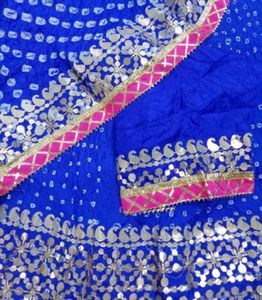 Blue Bandhej Lehenga Chunni