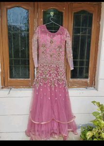 Elegant Pink Embroidered Gown💥