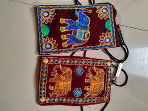 2pcs ethnic sling bag (mobile pouch)