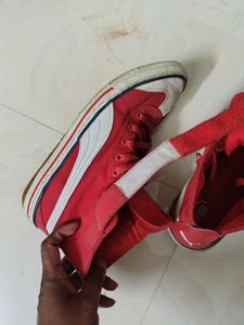Puma Red High-Top Sneakers