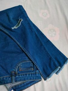 Ripped Hem Jeans
