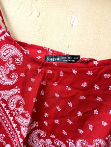 Shein Red Bandana Print Dress (Women)