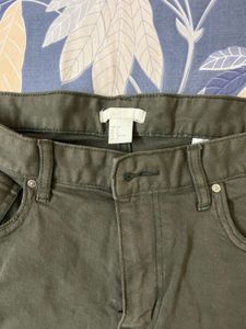 H&amp;m Olive Green Denim Shorts