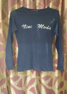 Navy Long Sleeve Top