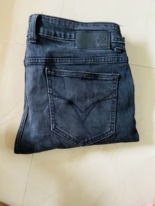 Flying Machine Black Washed Look Slim Fit Jeans- Size:34